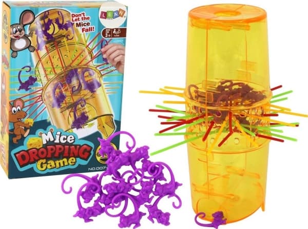 LeanToys Arcade Game Catch the Mouse Falling Mouse Sticks