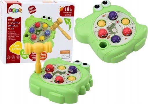 LeanToys Arcade Game Wac A Mole Crocodile Hammer Green