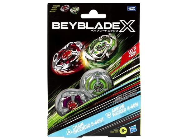 Beyblade X Chain Incendio 5-60HT & Arrow Wizard 4-60N, Battling spinning top, 8 yr(s)