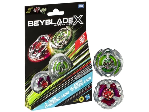 Beyblade X Chain Incendio 5-60HT & Arrow Wizard 4-60N, Battling spinning top, 8 yr(s)