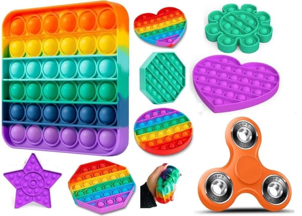 4-Pack. 3st Pop it , 1st Fidget Spinner Leksak