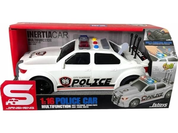 Police car in box St/Bear JS124B 32655