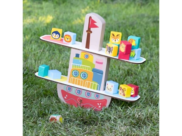 SES Creative Wooden balance boat, Balansespill, 3 år