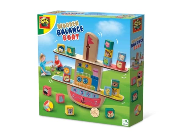 SES Creative Wooden balance boat, Balansespill, 3 år