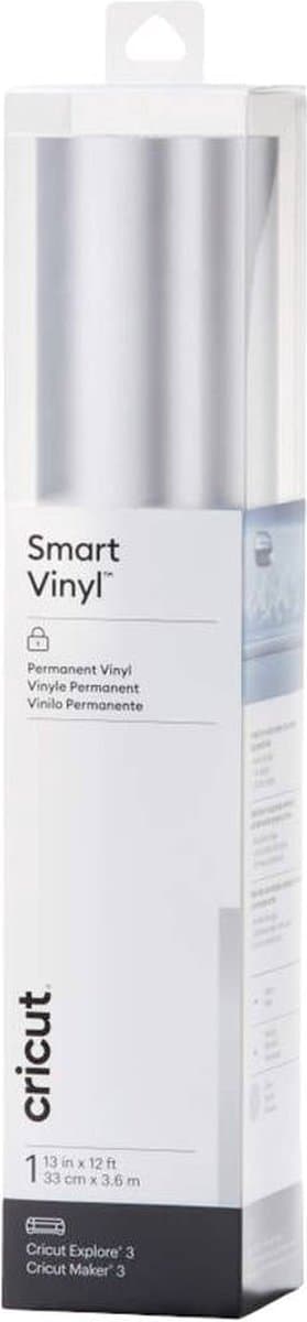 Cricut Smart Vinyl Permanent 33x366cm 1 ark (Mat sølv)
