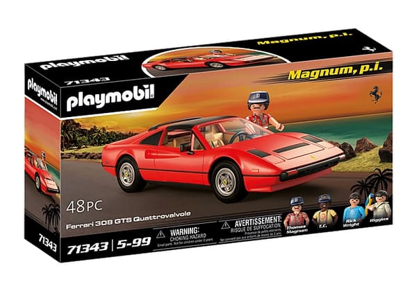 Playmobil Magnum pi Ferrari 308 GTS. Produkttype: Bil, Tema: Magnum, Anbefalet alder i år (min): 5 år, Anbefalet alder i år (maks.): 99 år, Produktfar