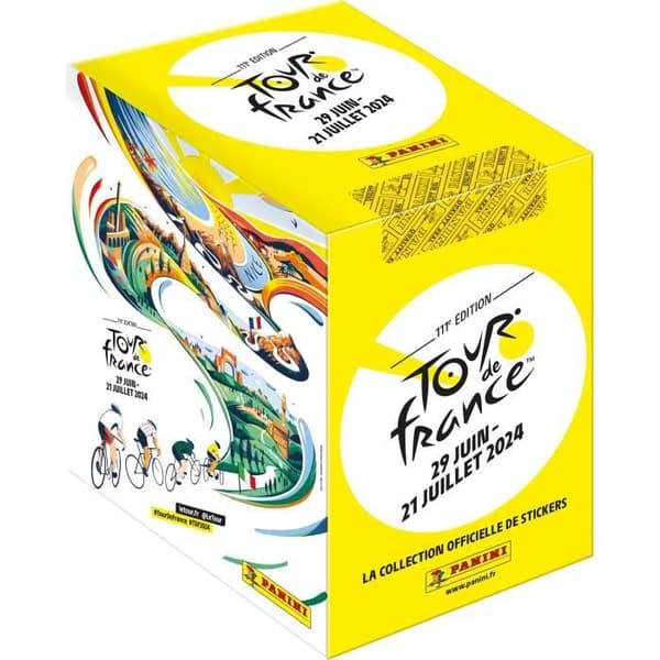 Tarrarasia - PANINI - Virallinen Tour de France 2024 -kokoelma - Sisältää 36 taskua, joissa kussakin 5 tarraa