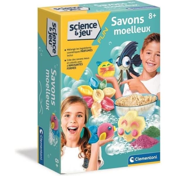 Clementoni - Vetenskapsspel - Skapa mjuka tvålar för barn - Ingredienser och redskap ingår - Från 8 år