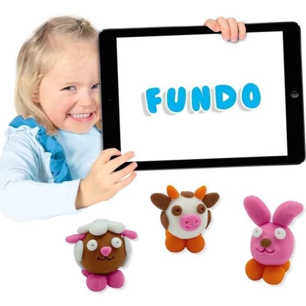 FunDo Play Dough - Bondgårdsdjur (3x90gr-1x40gr) - SES CREATIVE - Interaktiv för små barn.