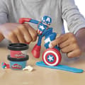 Miniatyrbild 4 av 6: Play-Doh Captain America, Stamper Shield-set med flexibel figur, tillbehör och modelleringsmassa, från 4 år, Marvel