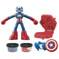 Miniatyrbild 2 av 6: Play-Doh Captain America, Stamper Shield-set med flexibel figur, tillbehör och modelleringsmassa, från 4 år, Marvel