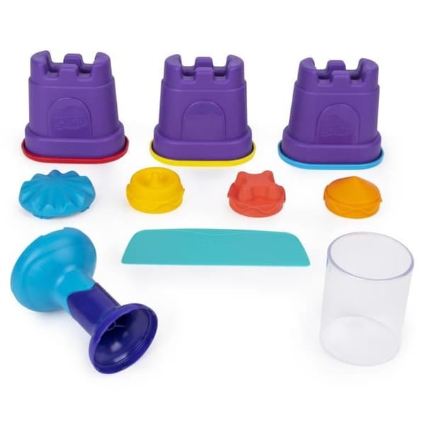 KINETISK SAND - REGNBÅGSBOX 390 G + 6 tillbehör - 6053691 - Magisk sand att modellera - Leksak 3 år, Slumpmässig modell