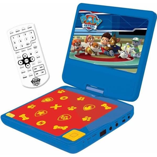 Paw Patrol bärbar DVD-spelare för barn - LEXIBOOK - 7” LCD-skärm - uppladdningsbart batteri