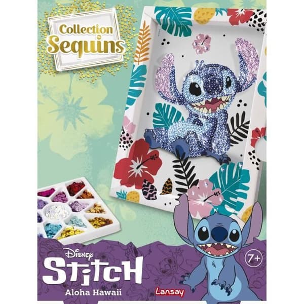 STITCH-paljettikokoelma, luova peli, Disney Stitch -setti, 7-vuotiaille ja sitä vanhemmille, LANSAY