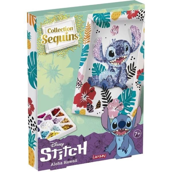 STITCH-paljettikokoelma, luova peli, Disney Stitch -setti, 7-vuotiaille ja sitä vanhemmille, LANSAY