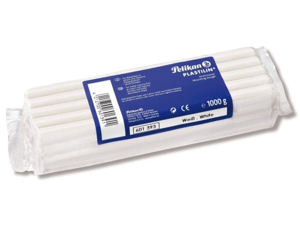 Pelikan Plastilin Qualit?ts-Knetmasse, 1 kg, vei? spesielt f?r Modellbau (Schule und Industrie) (601393)