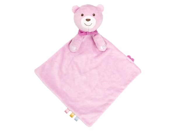 Plysj bamse med pledd 47x40 MAXI DOUDOU rosa Chicco