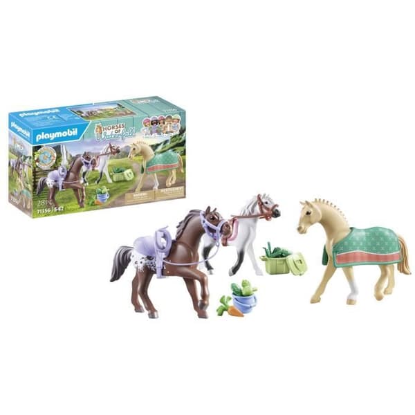 PLAYMOBIL 71356 3 heste Morgan, Quarter Horse og Shagya, Vandfaldets heste, 28 dele, fra 5 år