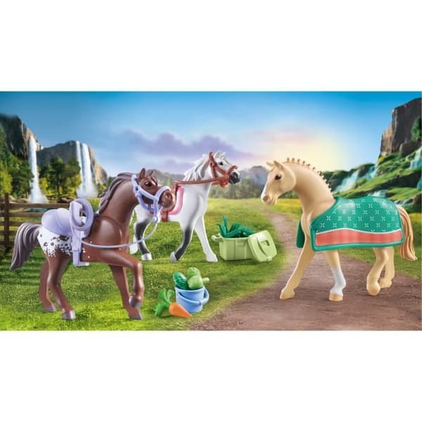 PLAYMOBIL 71356 3 heste Morgan, Quarter Horse og Shagya, Vandfaldets heste, 28 dele, fra 5 år