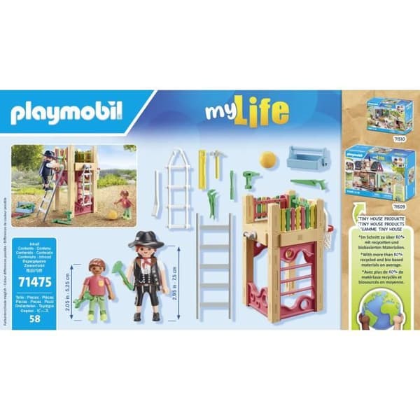 PLAYMOBIL 71475 Tømrer med Legetårn - Mit Liv - 58 dele - Kreativ rolleleg
