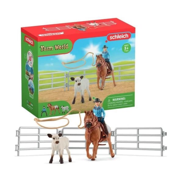 SCHLEICH Sæt - Cowboy Team og deres Lassoer - 42577 - Farm World Series