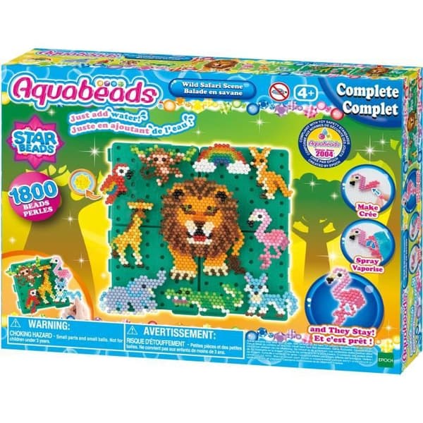 Strykpärlset - AQUABEADS - Savannah walk - 1000 pärlor och 4 skapande baser ingår