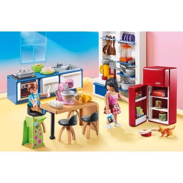 PLAYMOBIL 70206 Familiekøkken, Dukkehus Traditionelt Hus, 129 dele, fra 4 år