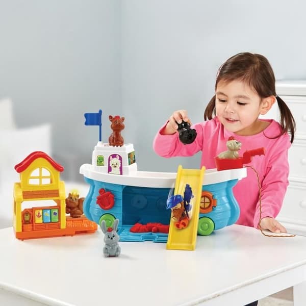 VTECH TUT TUT ANIMO - SUPER BÅDRUTSCHE - Legetøj til børn fra 1 til 5 år med 5 dyr og en fisker inkluderet