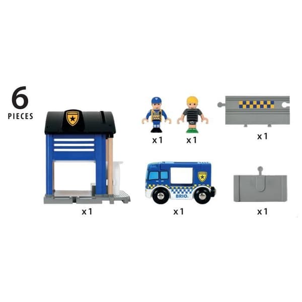 Brio World Politistation - Lyd- og lystilbehør til trætogsæt - Ravensburger - Fra 3 år - 33813