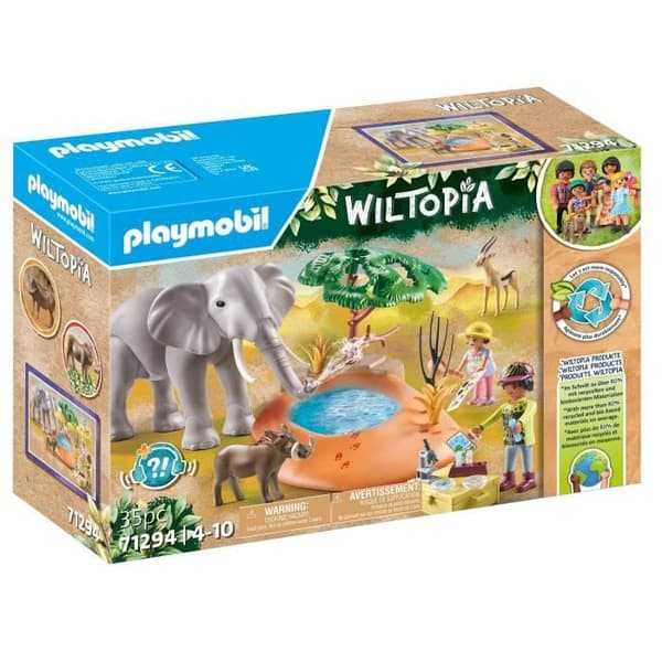 PLAYMOBIL 71294 Upptäcktsresande med savanndjur, Wiltopia, med 1 elefant och djur, från 4 år
