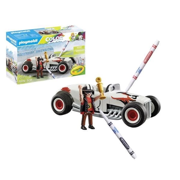 PLAYMOBIL Color 71376 Racerbil, Skab nye historier i dine farver, 20 dele, Fra 5 år