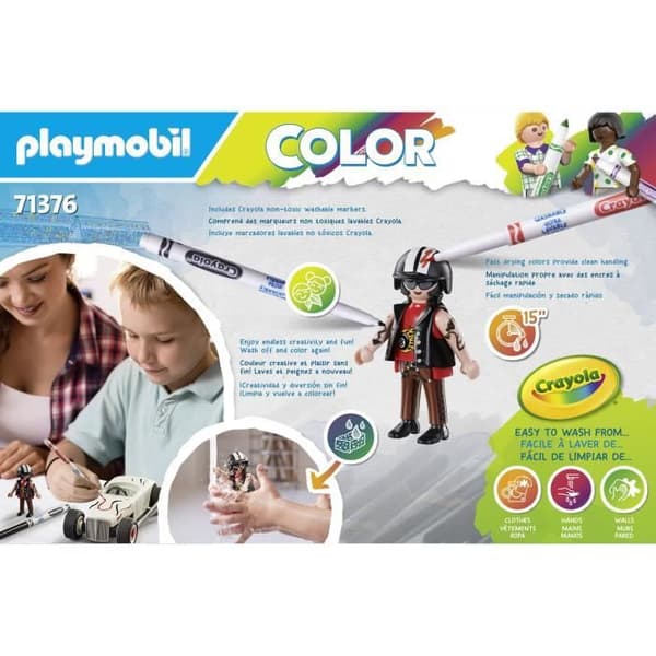 PLAYMOBIL Color 71376 Racerbil, Skab nye historier i dine farver, 20 dele, Fra 5 år