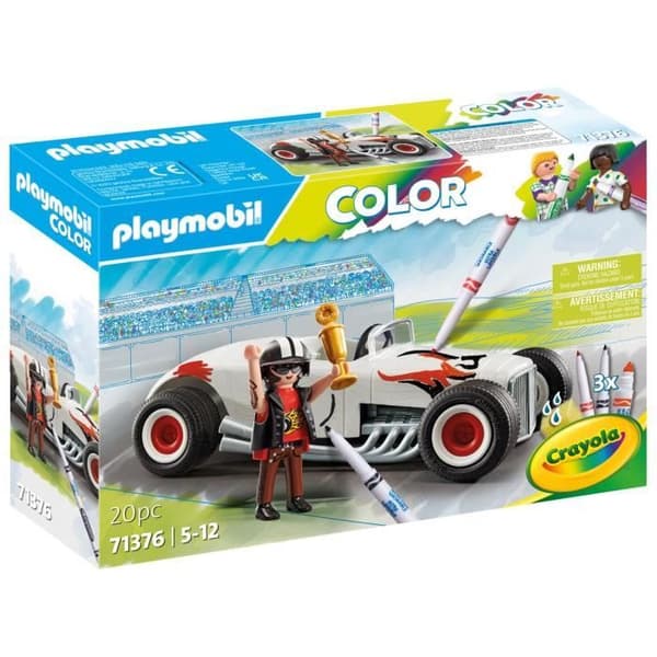 PLAYMOBIL Color 71376 Racerbil, Skab nye historier i dine farver, 20 dele, Fra 5 år