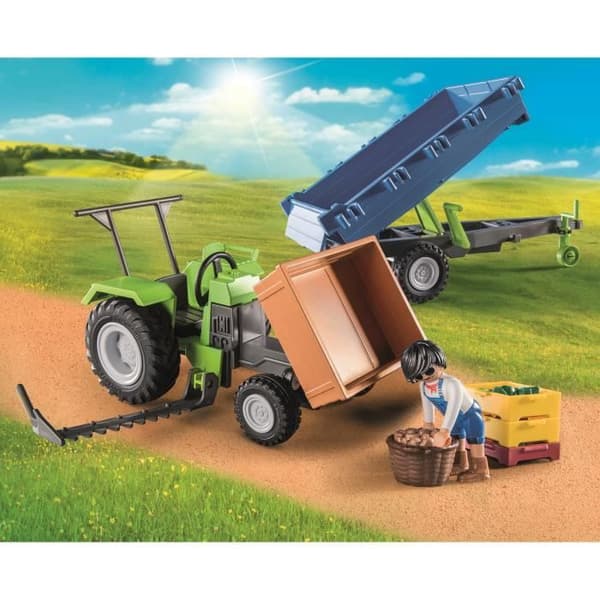 PLAYMOBIL 71249 Traktor med släpvagn, lantgård, 42 delar, från 4 år