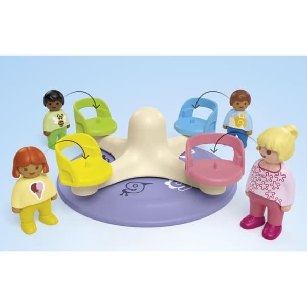 PLAYMOBIL Junior 71701 Lapset ja hyrkki, Sisältää neljä hahmoa ja hyrkin, 1-vuotiaasta alkaen