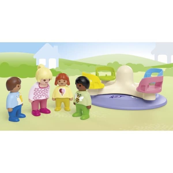 PLAYMOBIL Junior 71701 Lapset ja hyrkki, Sisältää neljä hahmoa ja hyrkin, 1-vuotiaasta alkaen