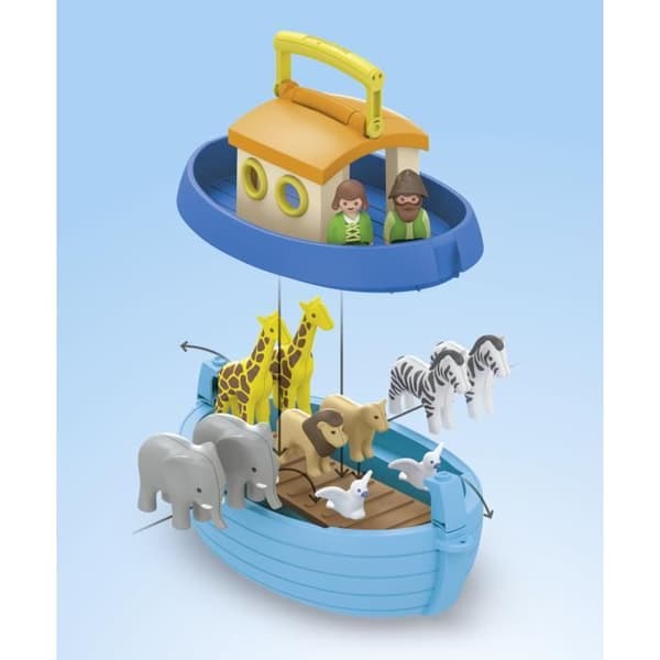 PLAYMOBIL Junior 71681 Noahs Ark, 15 dele, Inkluderer en flydende båd og dyr, Alder 1+
