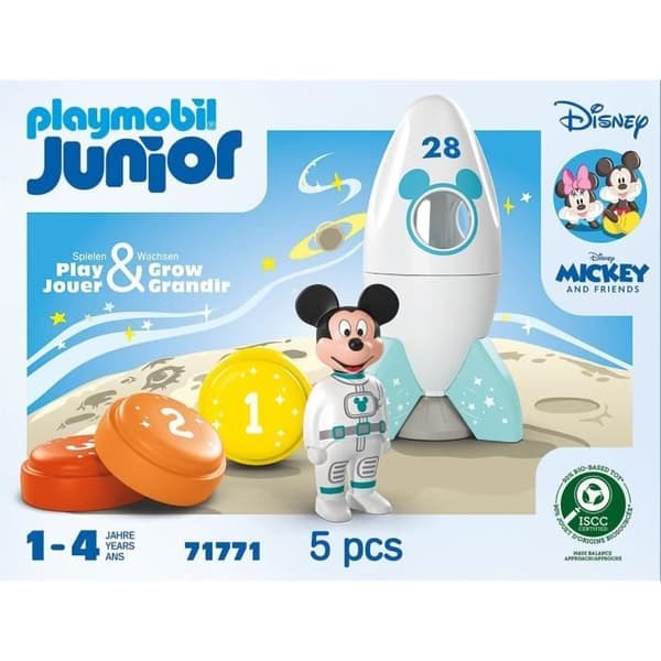 PLAYMOBIL Junior 71771 Mickey astronaut med sin raket, Disney, 5 dele, Fra 12 måneder