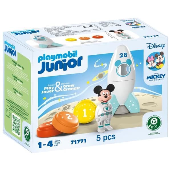 PLAYMOBIL Junior 71771 Mickey astronaut med sin raket, Disney, 5 dele, Fra 12 måneder