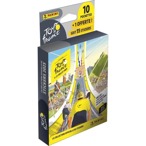 Blister - PANINI - TOUR DE FRANCE 2025 - 10 lommer + 1 gratis - 55 klistermærker