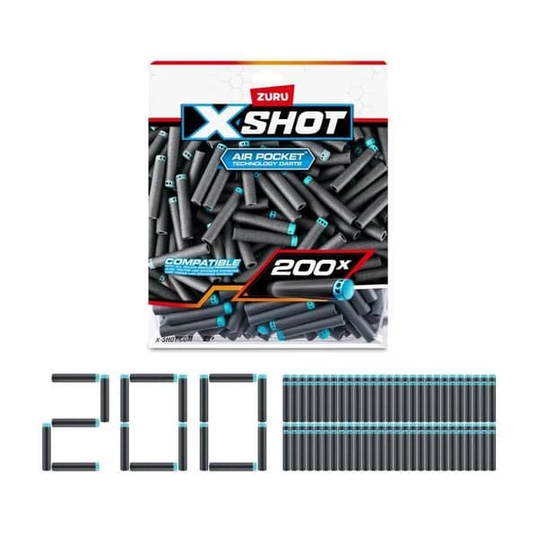Tikan täyttöpakkaukset - ZURU - X-SHOT Excel Pack 200 - Ilmataskuteknologia - Yleiskäyttöinen - Kätevä pakkaus