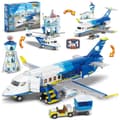 Miniatyrbillede 2 af 2: Byg selv en bypassagerfly, 3 i 1 modelkit, engagerende STEM-læring,Blå