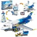 Miniatyrbillede 1 af 2: Byg selv en bypassagerfly, 3 i 1 modelkit, engagerende STEM-læring,Blå