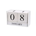 Miniatyrbilde 1 av 4: INF Evigvarende Kalender i Tre for Skrivebord Hvit