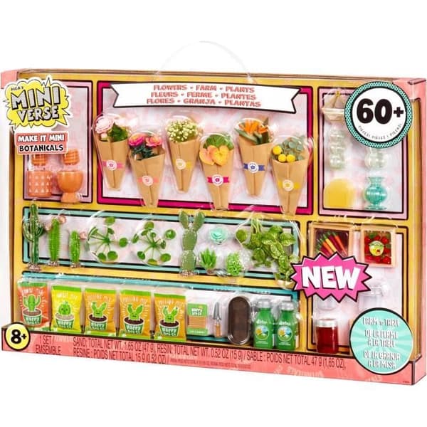 MGA Miniverse - Botaniska växter - Kreativt spel - Miniväxter - Kreativ och dekorativ fritidsaktivitet i harts - Ej ätbar - 8 år och äldre -