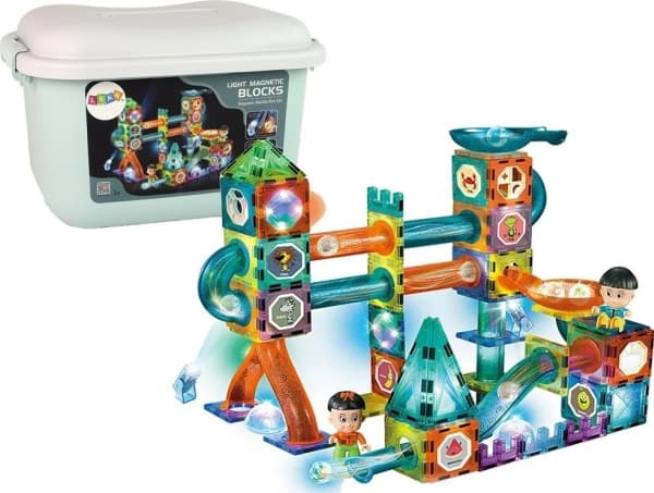 Glowing Ball Slide Magnetic Blocks In Box 150 Elements LEAN Leker