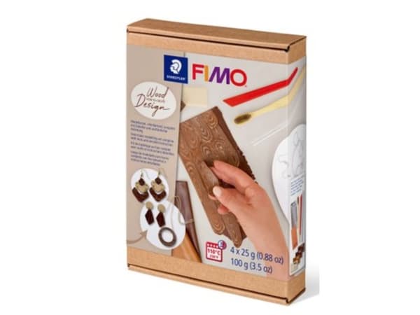 FIMO SOFT modelleringsleiresett TREEFFEKT, ovnsherdende for å lage smykketilbehør og hjemmedekorasjon - 1 stk (8025 HTC1)