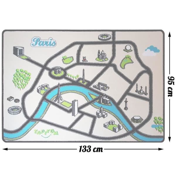 Lekmatta för barn Circuit i Paris - TAPITOM - 95 x 133 cm - Polyamidfiber - Halkfri