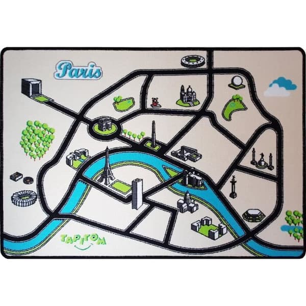 Lekmatta för barn Circuit i Paris - TAPITOM - 95 x 133 cm - Polyamidfiber - Halkfri