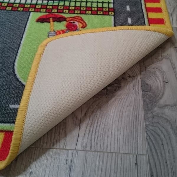 Lekmatta för barn - TAPITOM® - Cirkus med stor topp och vägar för små bilar - 130 x 200 cm